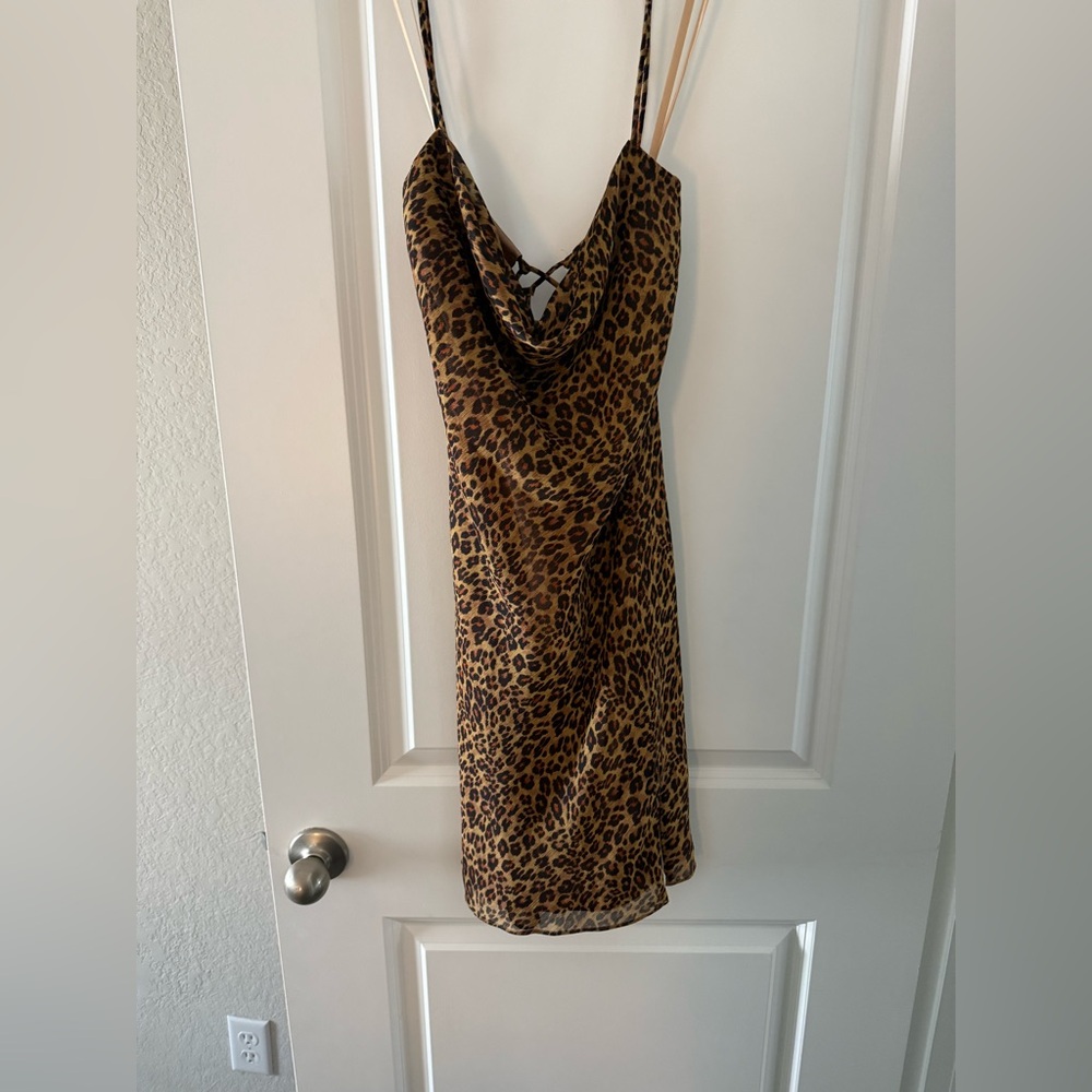 STAUD Bellamy Leopard Print Mini Dress - Picture 4 of 7